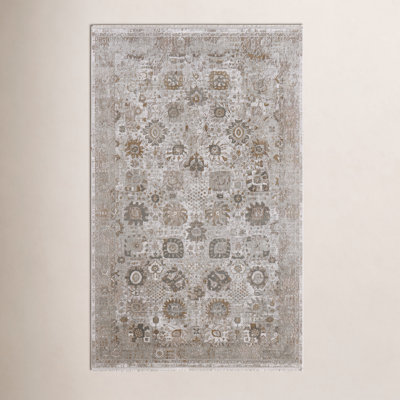 Ivory Traditional Floral Botanical Rug