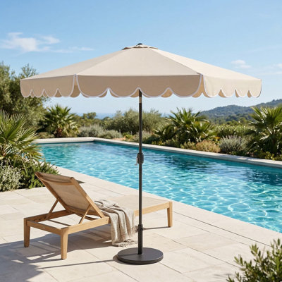 UV Resistant Fade Proof 10 Feet Outdoor Market Patio Umbrella With Crank Tilt Adjustment For Backyard Deck Poolside Sun Shade Use