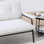 53 pouces 2 sièges beige avec rayures fraîches, mélange de tissu, cadre en métal noir pour un usage domestique, conception rayée, polyvalent
