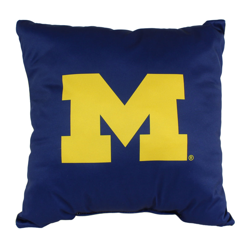 Coussin décoratif 16 po x 16 po South Carolina Gamecocks - 2 couleurs, logo unique des deux côtés, Wolverines du Michigan