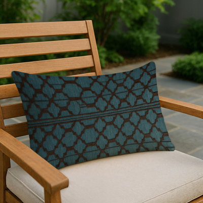 Coussin décoratif intérieur et extérieur beige Trellis