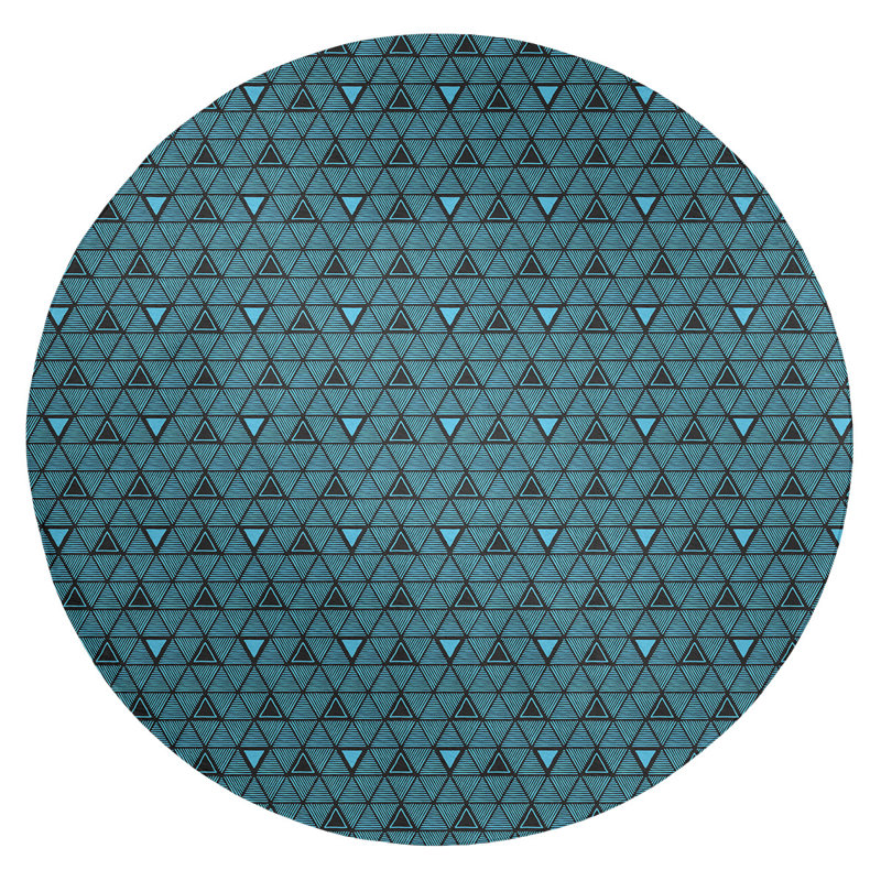 Chenille Geometric Indoor Rug, Round 5'