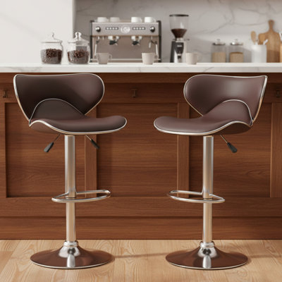 Bigler Swivel Upholstered Adjustable Height Counter Stool
