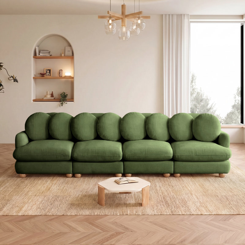 Grand sofa modulaire en coin, Green Chenille