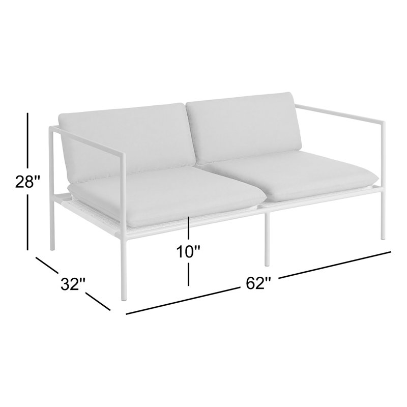 Dog Days Outdoor 2 - Seat Loveseat, Sunbrella Ivy, Charcoal
