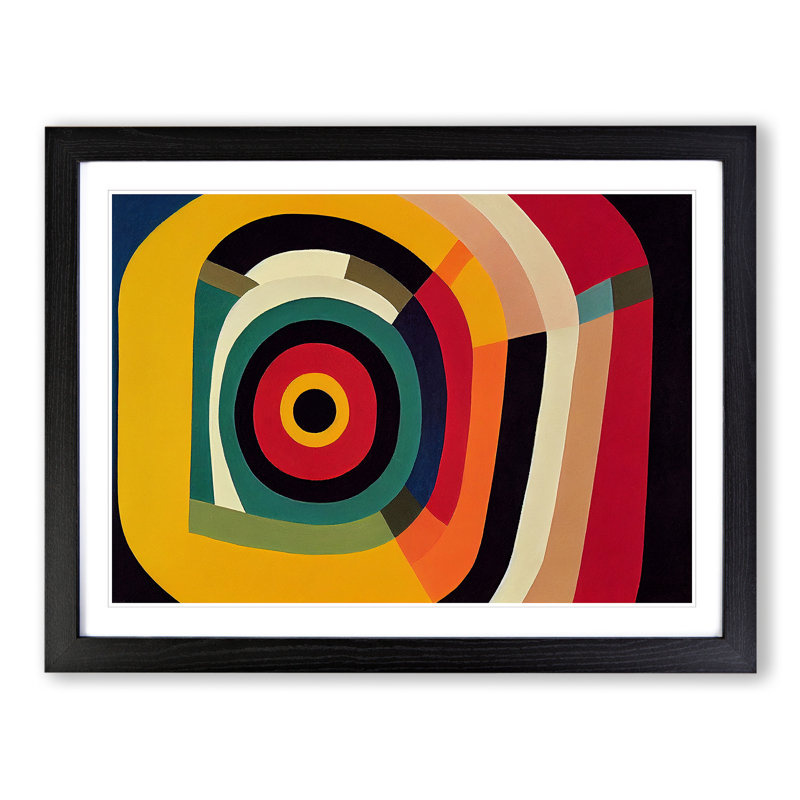 Invigorating Modern Abstract - Framed Print, Black, 46cm H x 64cm W x 2cm D
