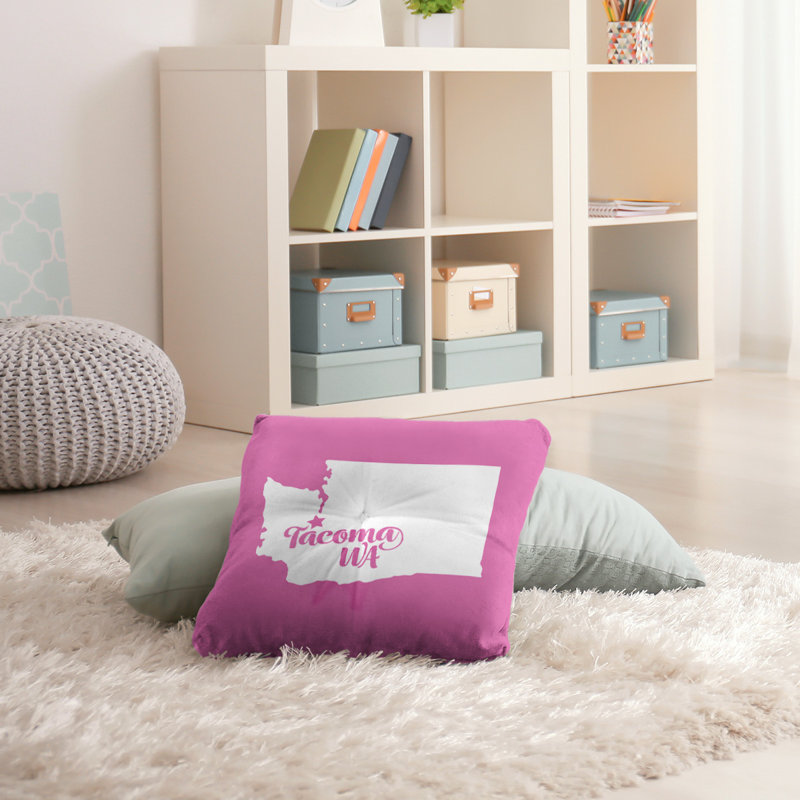 Coussin de plancher touffeté, Rose, 30 po x 30 po, Tacoma