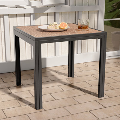 20.5" Square Patio Side Table, All-Weather Outdoor Coffee Table End Table with Powder Coated Frame, Small Outdoor Table for Deck Backyard Garden Pool Lawn Porch