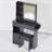 29.2" Small Size Left Drawer Desktop Vanity Table + Cushioned Stool, 2 AC+2 USB Power Station, Hair Dryer Bracket, Extra Large Touch Control Sliding LED Mirror, Tri-Color Switching, Brightness Adjust-951820200