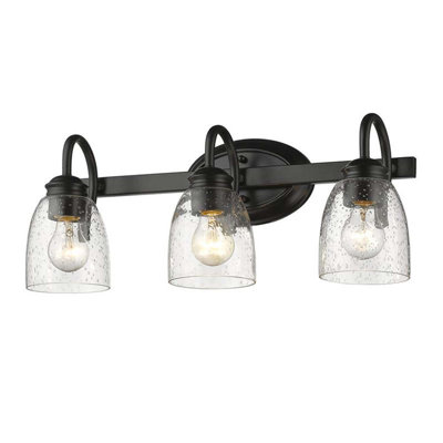 Sherron Dimmable Vanity Light with Seeded Glass Shade