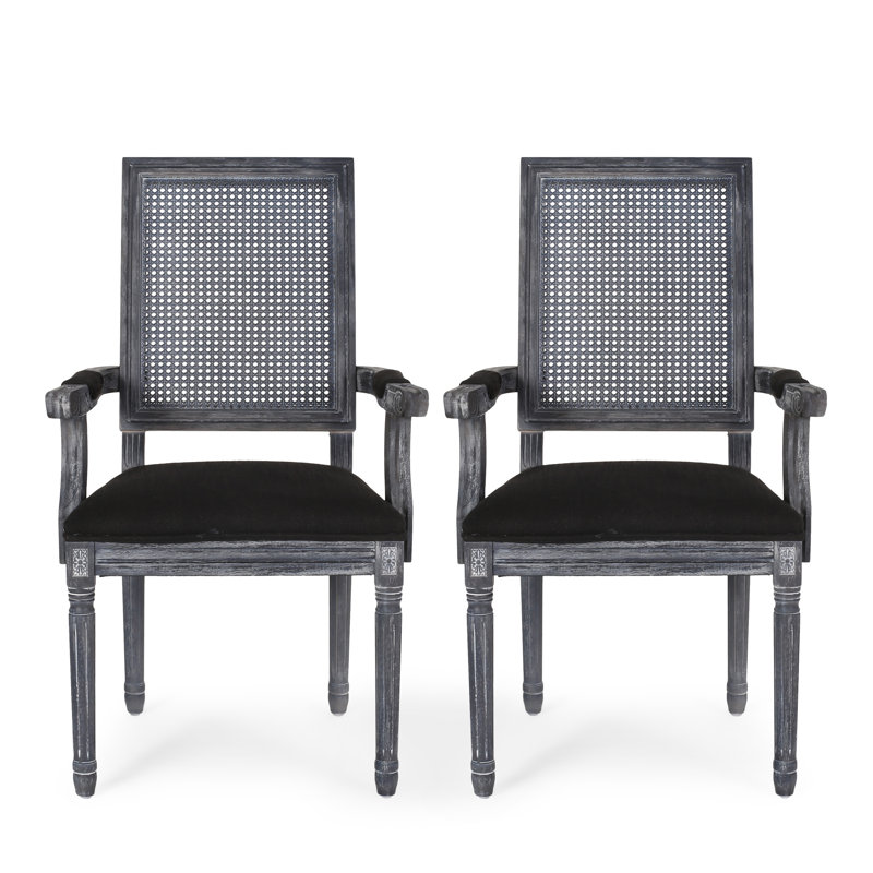 Lapathos 19.5'' H Upholstered Armchair, Black, Gray, 2