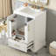 Meuble-lavabo moderne de 24 po avec lavabo en céramique, portes à fermeture en douceur et tablettes doubles pour une mise à niveau fonctionnelle, paisible et esthétique-675455508-675455509