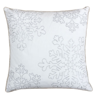 Holiday Embroidered Velvet Throw Pillow