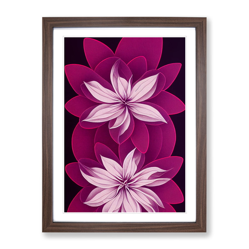 The Thrilling Flowers - Framed Print, Walnut, 64cm H x 46cm W x 2cm D