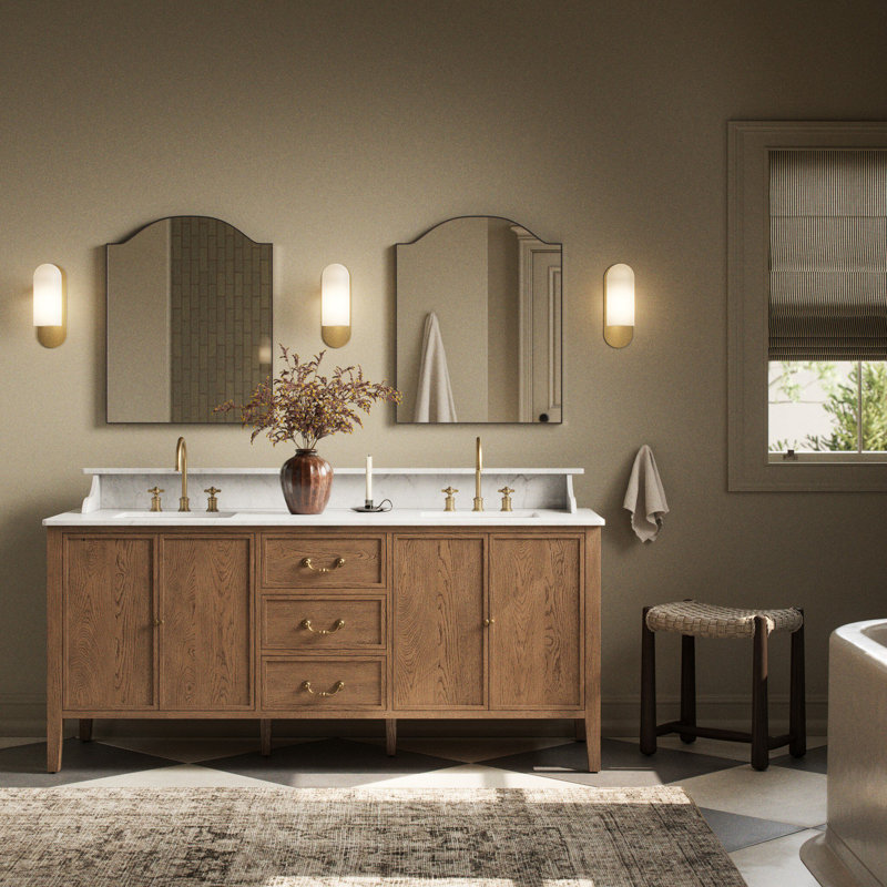 Elliston Double Vanity-Carrara Marble