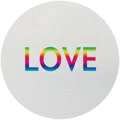Napperon en cuir Love Rainbow