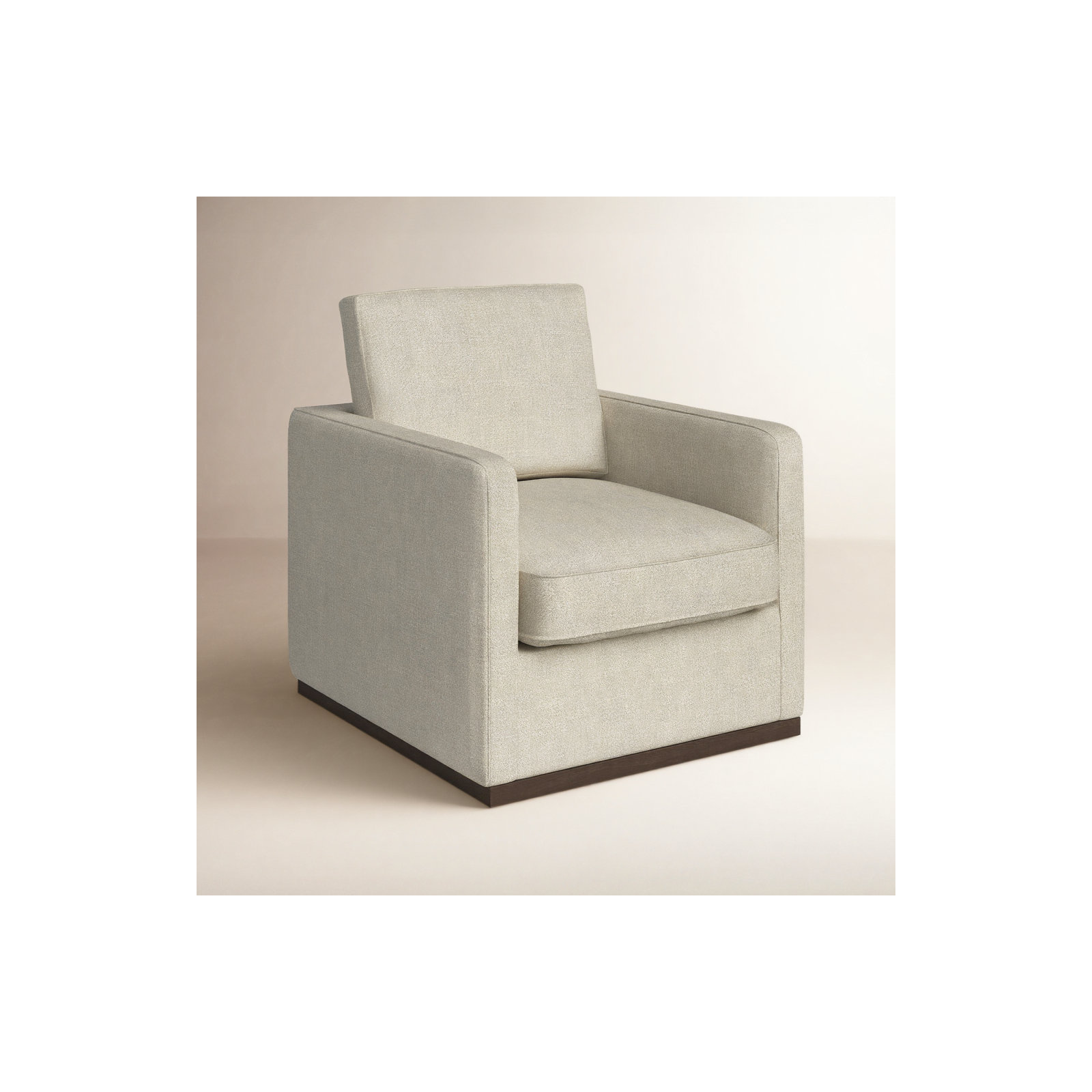 Bobbi Upholstered Swivel Armchair, Effie Flax Performance Linen