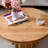 Modern Burlywood Solid Wood Round Coffee Table