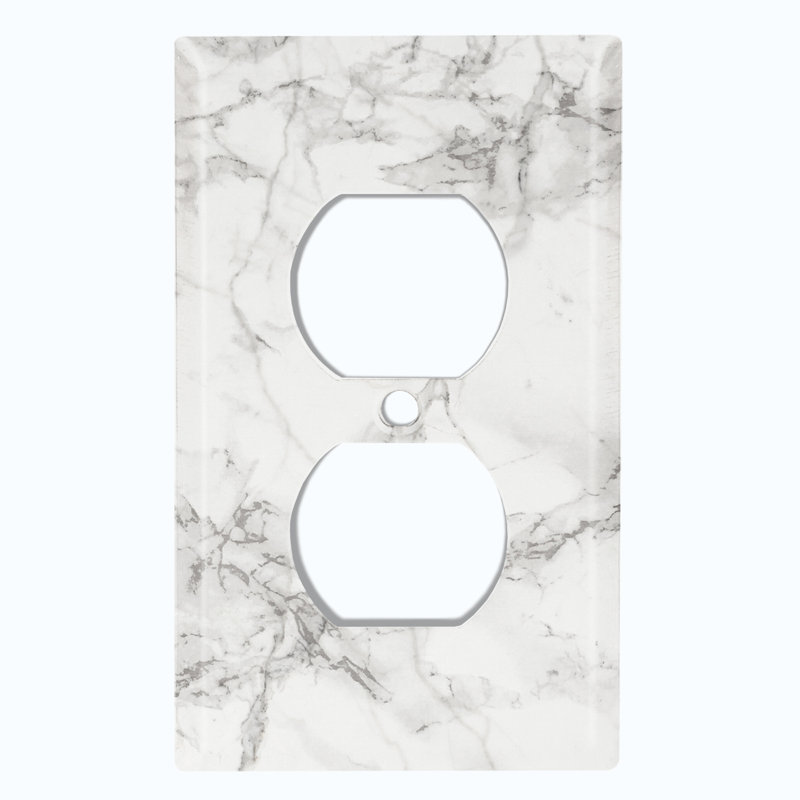 Plaque murale 1 sortie, Gris clair / Blanc