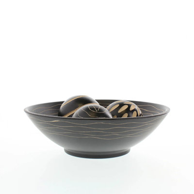 Artisan Decorative Bowl and Balls Set | Table Centerpiece