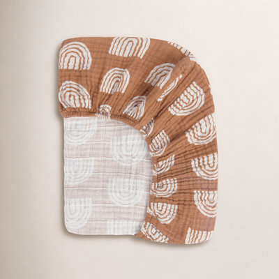 Rainbow Muslin Crib Sheet