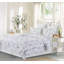 Ensemble de courtepointe réversible en coton blanc / vert Cynthia-1342483812