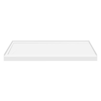 Transolid 60-in x 32-in Cast Solid Surface Shower Base with Linear