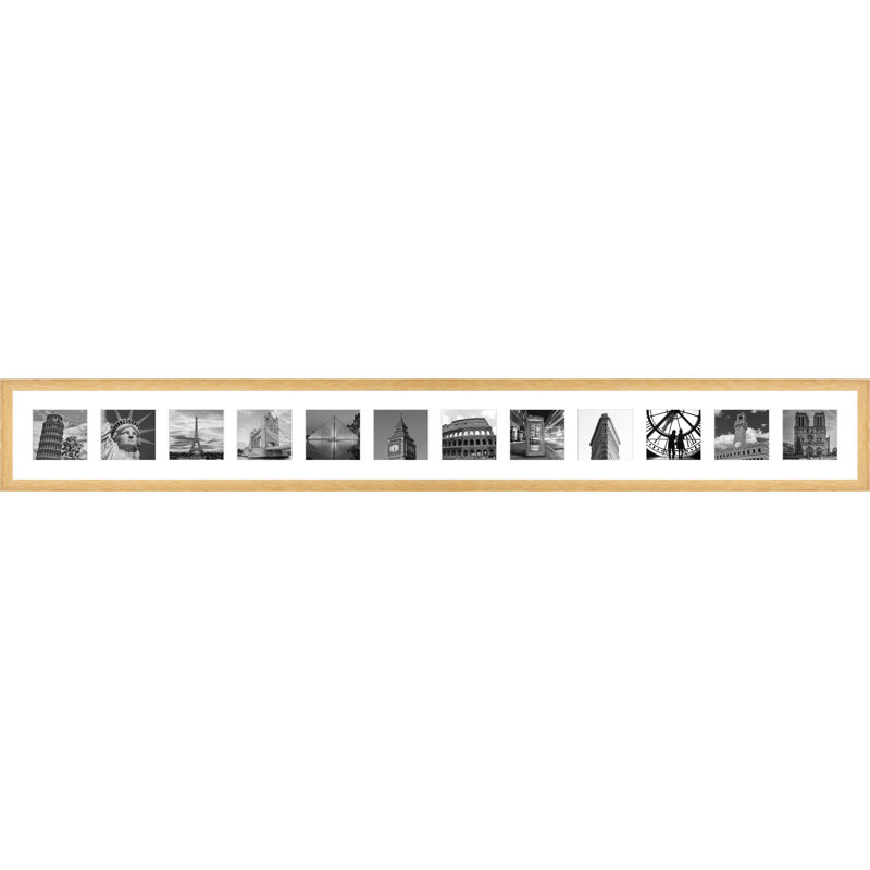 Lano Wood Picture Frame with Mat, Natural Brown