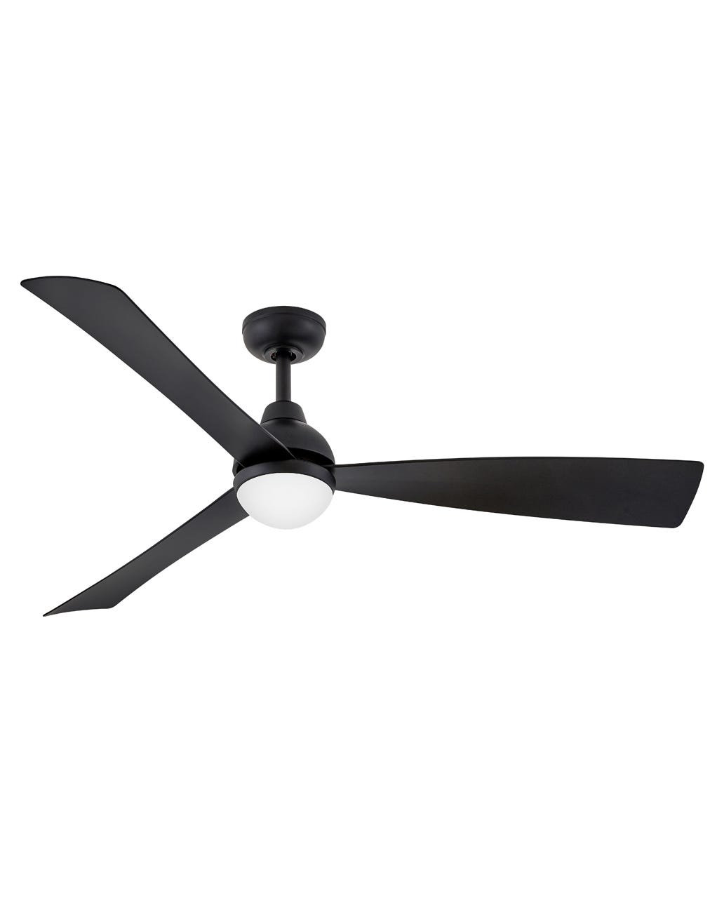Brona 3 Blade Ceiling Fan with LED Light Kit, 56", Matte Black