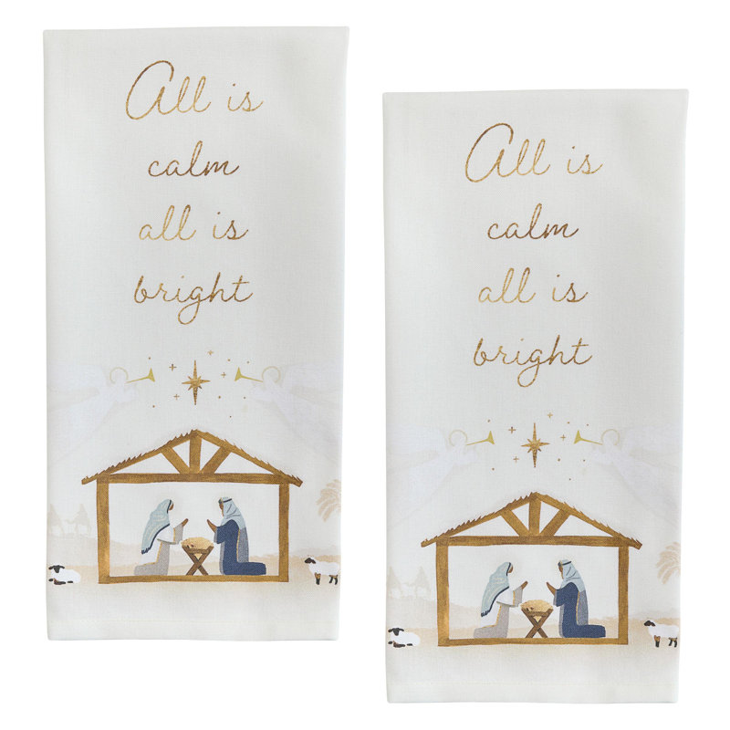  Ensemble de 2 torchons All Is Bright Gold, Tout est or brillant