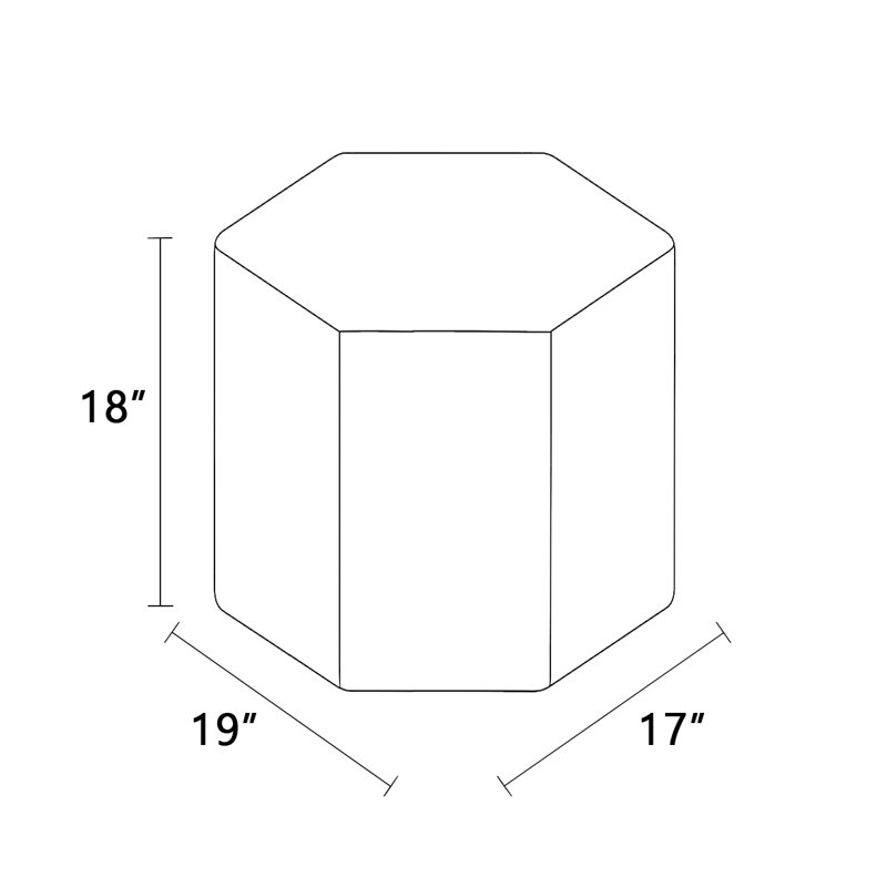 Repose-pieds intérieur / extérieur hexagonal recouvert de gazon synthétique