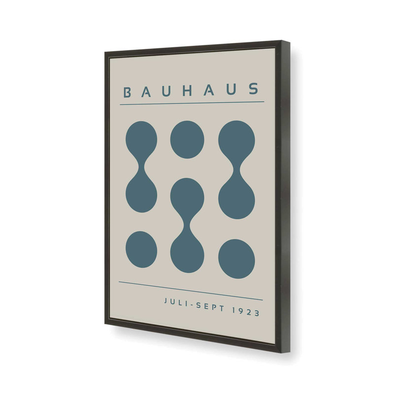 Tempête de Bauhaus bleu, impression I, H 25 po x l 19 po x P 1,25 po, Reproduction encadrée sans passe-partout, Noir satiné