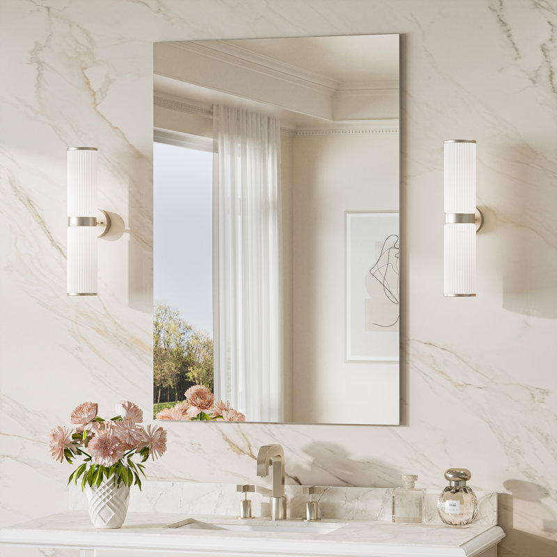 Miroir de salle de bain sans cadre, Rectangulaire, 36 po x 24 po