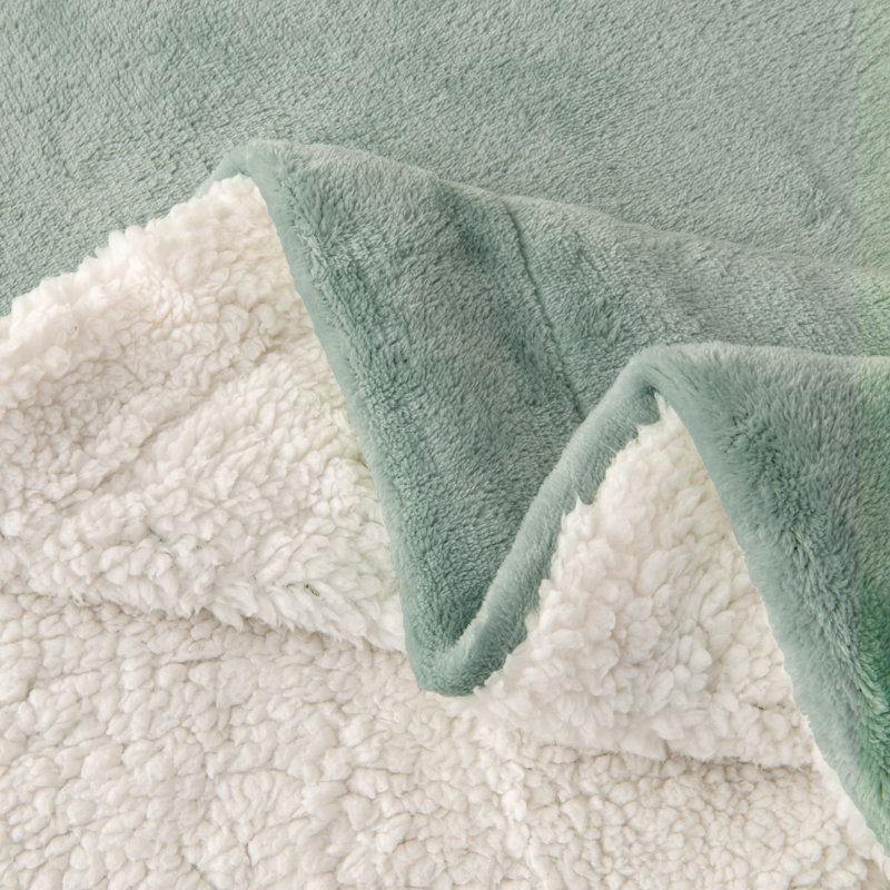 Couverture sherpa ultra douce et moelleuse, Très grand, Écume turquoise