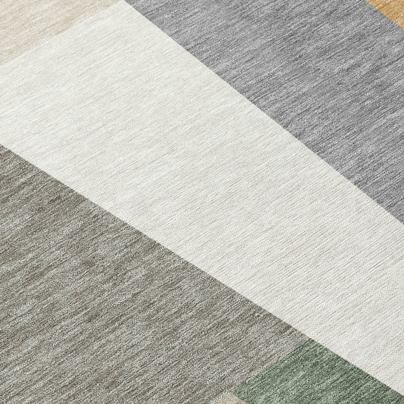 Machine Washable Indoor/Outdoor Chantille ACN2446 Geometric Rug, Taupe, 9' x 12'