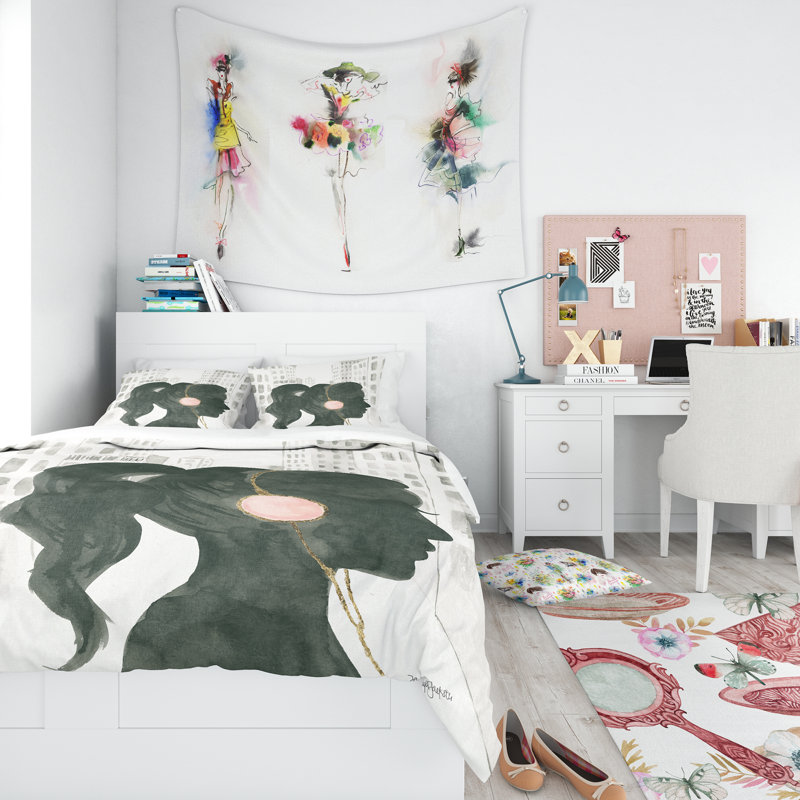 Ensemble de housse de couette Glam Pink Lady III - microfibre de polyester