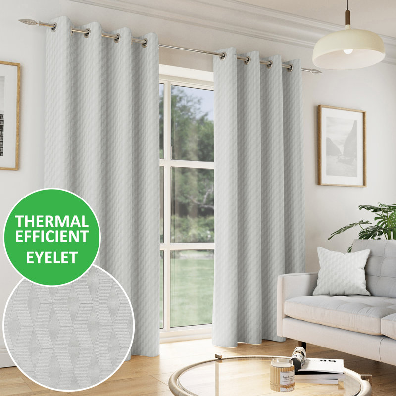 Room Darkening Curtain Panel Pair, 117cm Width x 183cm Drop, Grey