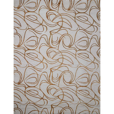 Hand Knotted Linen Abstract Indoor Rug