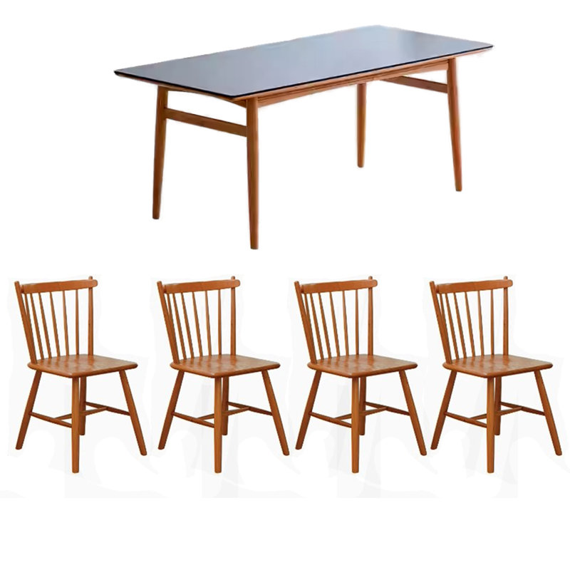 Elegant Rock Plate Solid Dining Table Sets., 29.53"H x 70.87"L x 33.46"W