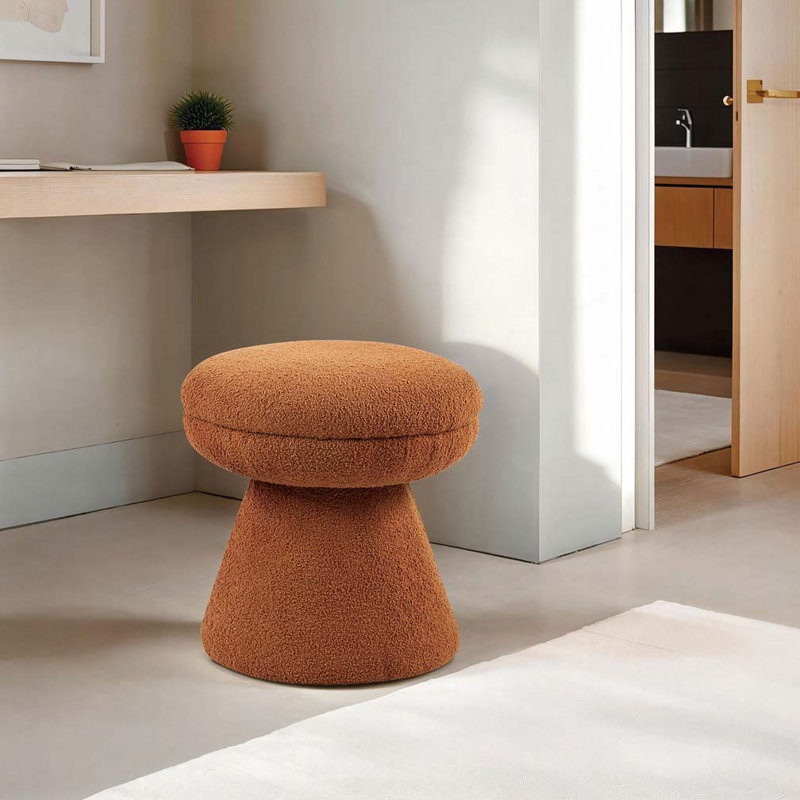 Tabouret d'appoint rond à piédestal en tissu