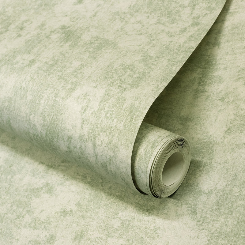 Thaler Shimmery Plain Texture 10.05m x 53cm Wallpaper Roll, Green
