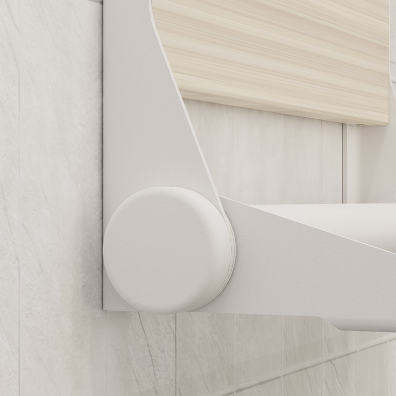 INVISIA SerenaSeat Pro Stainless, 18" Width, Light Stain, Matte White Frame