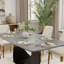 Ensemble de table de salle à manger en pierre frittée pour 6 personnes avec chaises rembourrées en similicuir-1422398101-1435664938
