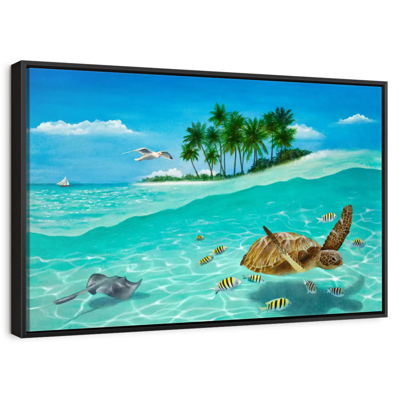 Breezin ', Cadre flottant noir, 37 po x 25 po