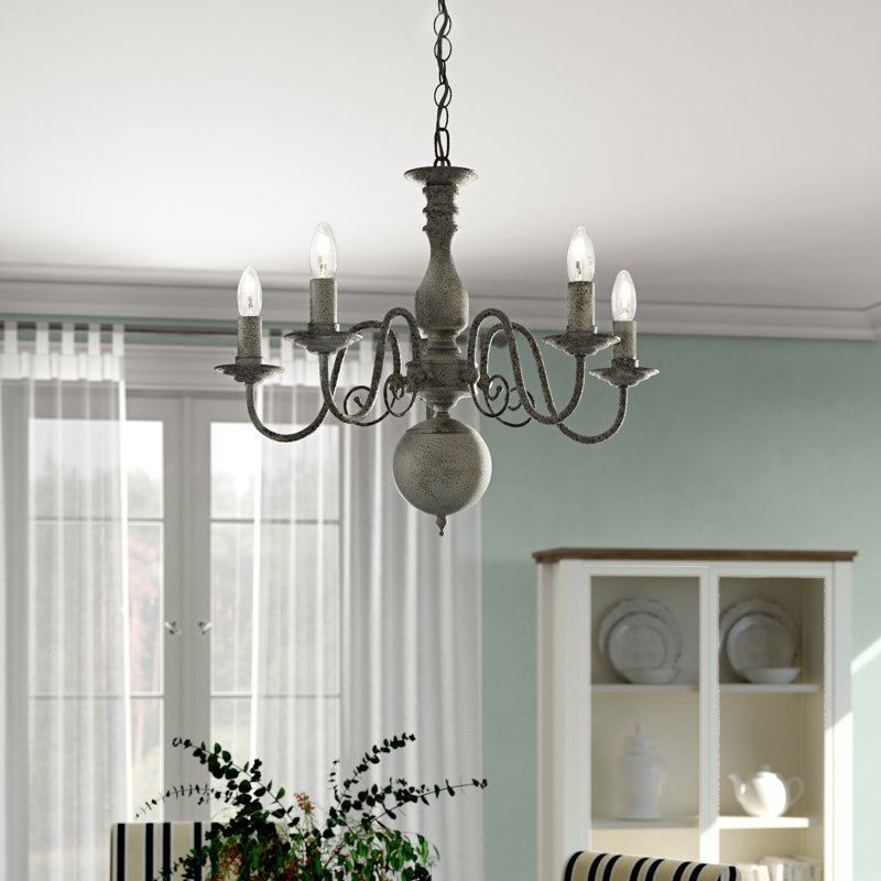 Lustre 5 lumières façon bougie Asher