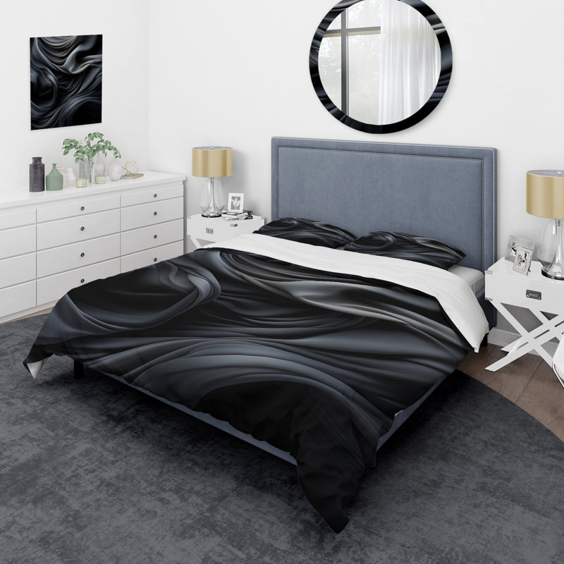 Ensemble de housse de couette à collages abstraits gris et apaisants II, Housse de couette pour grand lit et 2 taies décor