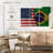 Cracked USA Brazil Flag-492497250