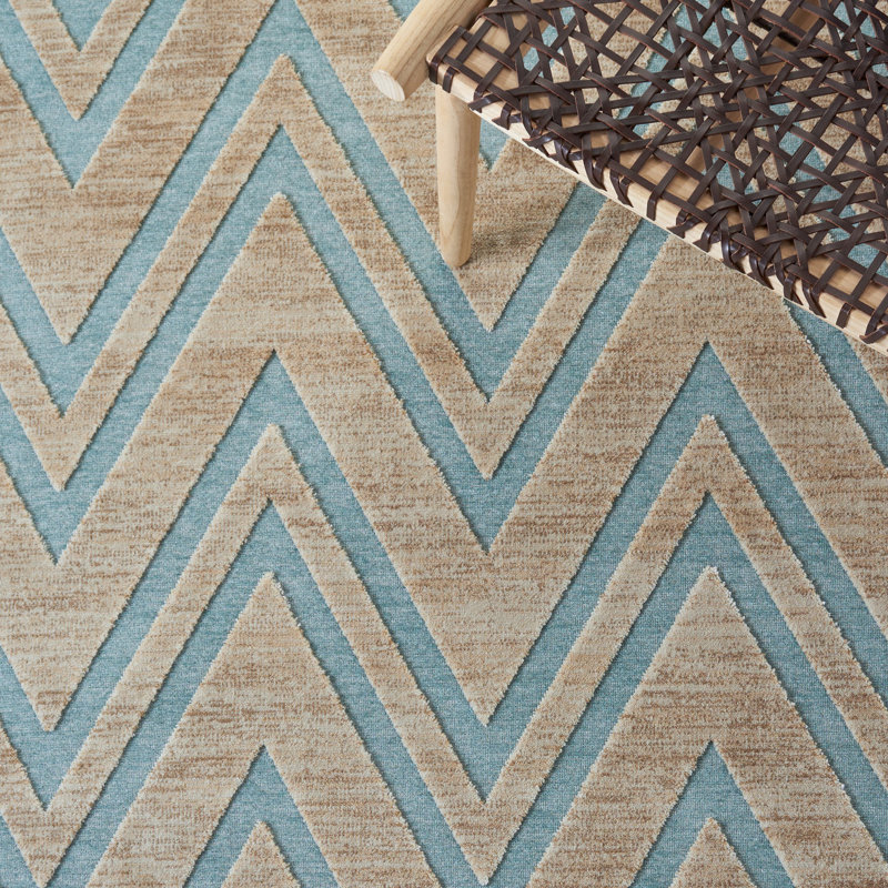 Haileymarie Paradise Performance Chevron Rug, Rectangle 8' x 11'2"