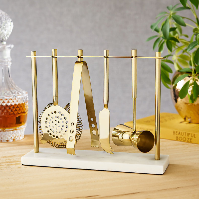 Ensemble d'outils de bar or et marbre