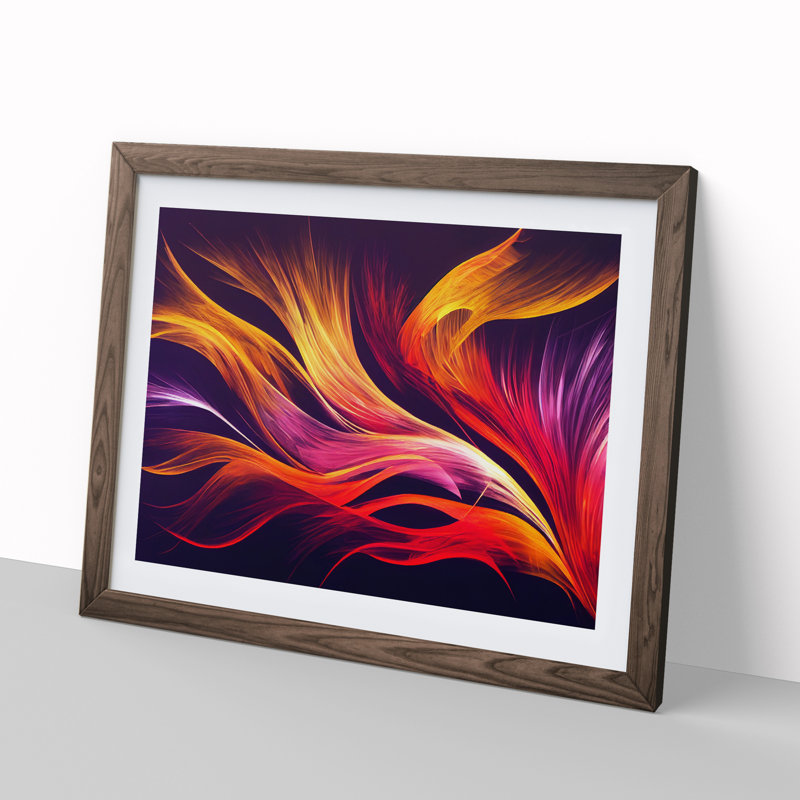 Tremendous Modern Abstract Art - Single Picture Frame Print, 34cm H x 46cm W x 2cm D, Walnut